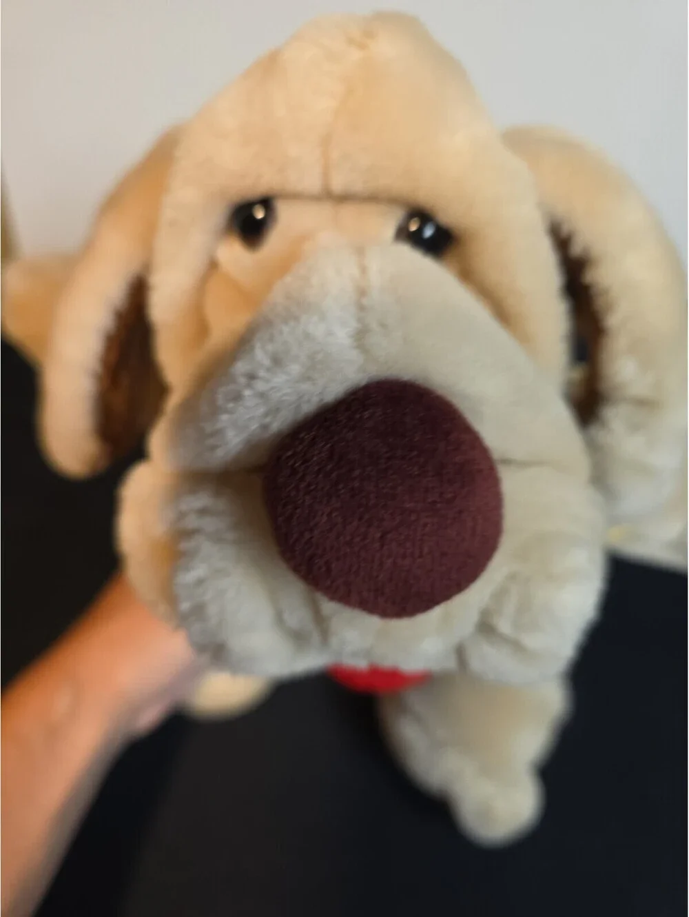 Ganz Bros Wrinkles Dog Hand Puppet Plush Denim Overall 1981 Vintage
